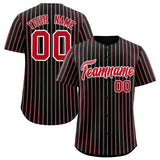 Custom Black White Tricolor Stripe Fashion Authentic Baseball Jersey