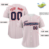 Custom White Navy Tricolor Stripe Fashion Authentic Baseball Jersey