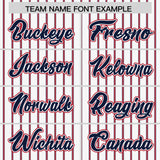 Custom White Navy Tricolor Stripe Fashion Authentic Baseball Jersey