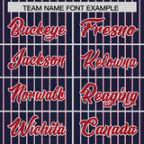 Custom Navy White Tricolor Stripe Fashion Authentic Baseball Jersey