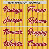 Custom Gold White Tricolor Stripe Fashion Authentic Baseball Jersey