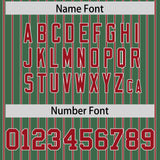 Custom Kelly Green White Tricolor Stripe Fashion Authentic Baseball Jersey