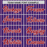 Custom Purple White Tricolor Stripe Fashion Authentic Baseball Jersey