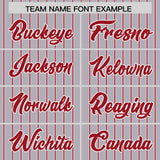 Custom Gray White Tricolor Stripe Fashion Authentic Baseball Jersey