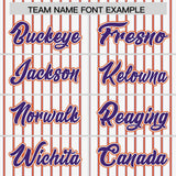 Custom White Purple Tricolor Stripe Fashion Authentic Baseball Jersey