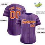 Custom Purple White Tricolor Stripe Fashion Authentic Baseball Jersey