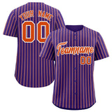 Custom Purple White Tricolor Stripe Fashion Authentic Baseball Jersey