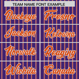 Custom Purple White Tricolor Stripe Fashion Authentic Baseball Jersey