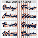 Custom White Navy Tricolor Stripe Fashion Authentic Baseball Jersey