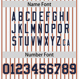 Custom White Navy Tricolor Stripe Fashion Authentic Baseball Jersey