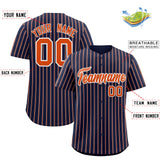 Custom Navy White Tricolor Stripe Fashion Authentic Baseball Jersey