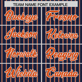 Custom Navy White Tricolor Stripe Fashion Authentic Baseball Jersey