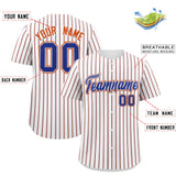 Custom White Royal Tricolor Stripe Fashion Authentic Baseball Jersey