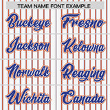 Custom White Royal Tricolor Stripe Fashion Authentic Baseball Jersey