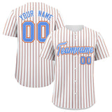 Custom White Powder Blue Tricolor Stripe Fashion Authentic Baseball Jersey