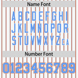 Custom White Powder Blue Tricolor Stripe Fashion Authentic Baseball Jersey