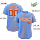 Custom Powder Blue White Tricolor Stripe Fashion Authentic Baseball Jersey