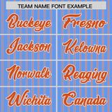 Custom Powder Blue White Tricolor Stripe Fashion Authentic Baseball Jersey