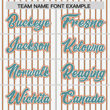 Custom White Aqua Tricolor Stripe Fashion Authentic Baseball Jersey