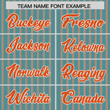 Custom Aqua White Tricolor Stripe Fashion Authentic Baseball Jersey