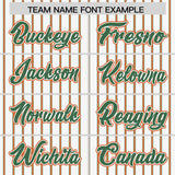 Custom White Kelly Green Tricolor Stripe Fashion Authentic Baseball Jersey