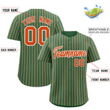 Custom Kelly Green White Tricolor Stripe Fashion Authentic Baseball Jersey