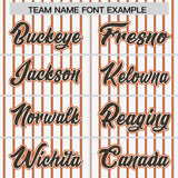 Custom White Brown Tricolor Stripe Fashion Authentic Baseball Jersey