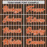 Custom Brown White Tricolor Stripe Fashion Authentic Baseball Jersey