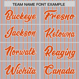 Custom Gray White Tricolor Stripe Fashion Authentic Baseball Jersey