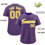 Custom Purple White Tricolor Stripe Fashion Authentic Baseball Jersey