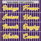 Custom Purple White Tricolor Stripe Fashion Authentic Baseball Jersey