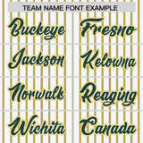 Custom White Green Tricolor Stripe Fashion Authentic Baseball Jersey