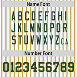 Custom White Green Tricolor Stripe Fashion Authentic Baseball Jersey