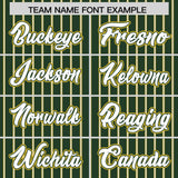 Custom Green Gold Tricolor Stripe Fashion Authentic Baseball Jersey