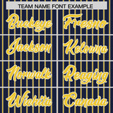 Custom Navy White Tricolor Stripe Fashion Authentic Baseball Jersey