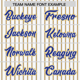 Custom White Royal Tricolor Stripe Fashion Authentic Baseball Jersey