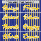 Custom Royal White Tricolor Stripe Fashion Authentic Baseball Jersey