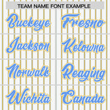 Custom White Powder Blue Tricolor Stripe Fashion Authentic Baseball Jersey