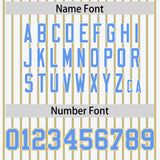 Custom White Powder Blue Tricolor Stripe Fashion Authentic Baseball Jersey