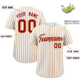 Custom White Red Tricolor Stripe Fashion Authentic Baseball Jersey