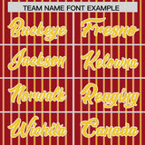 Custom Red White Tricolor Stripe Fashion Authentic Baseball Jersey