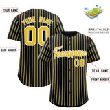 Custom Black White Tricolor Stripe Fashion Authentic Baseball Jersey