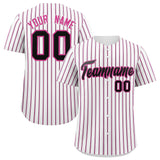 Custom White Black Tricolor Stripe Fashion Authentic Baseball Jersey