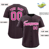 Custom Black White Tricolor Stripe Fashion Authentic Baseball Jersey