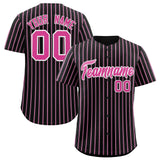Custom Black White Tricolor Stripe Fashion Authentic Baseball Jersey