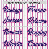 Custom White Purple Tricolor Stripe Fashion Authentic Baseball Jersey