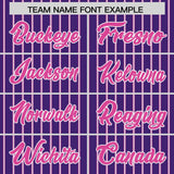 Custom Purple White Tricolor Stripe Fashion Authentic Baseball Jersey