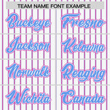 Custom White Powder Blue Tricolor Stripe Fashion Authentic Baseball Jersey