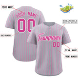 Custom Gray White Tricolor Stripe Fashion Authentic Baseball Jersey