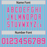 Custom Sky Blue White Tricolor Stripe Fashion Authentic Baseball Jersey